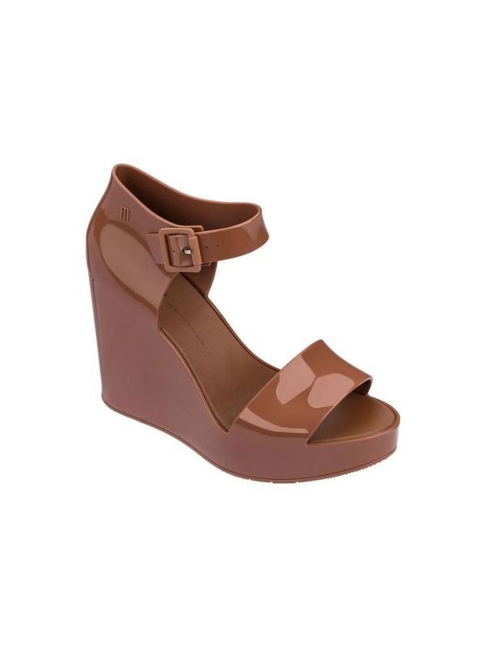 Melissa Mar Glossy in Brown Almo Wedge Sandal with Ankle Strap